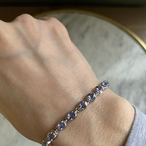 🆕Tanzanite Sterling Silver Tennis Bracelet 8" 🎁